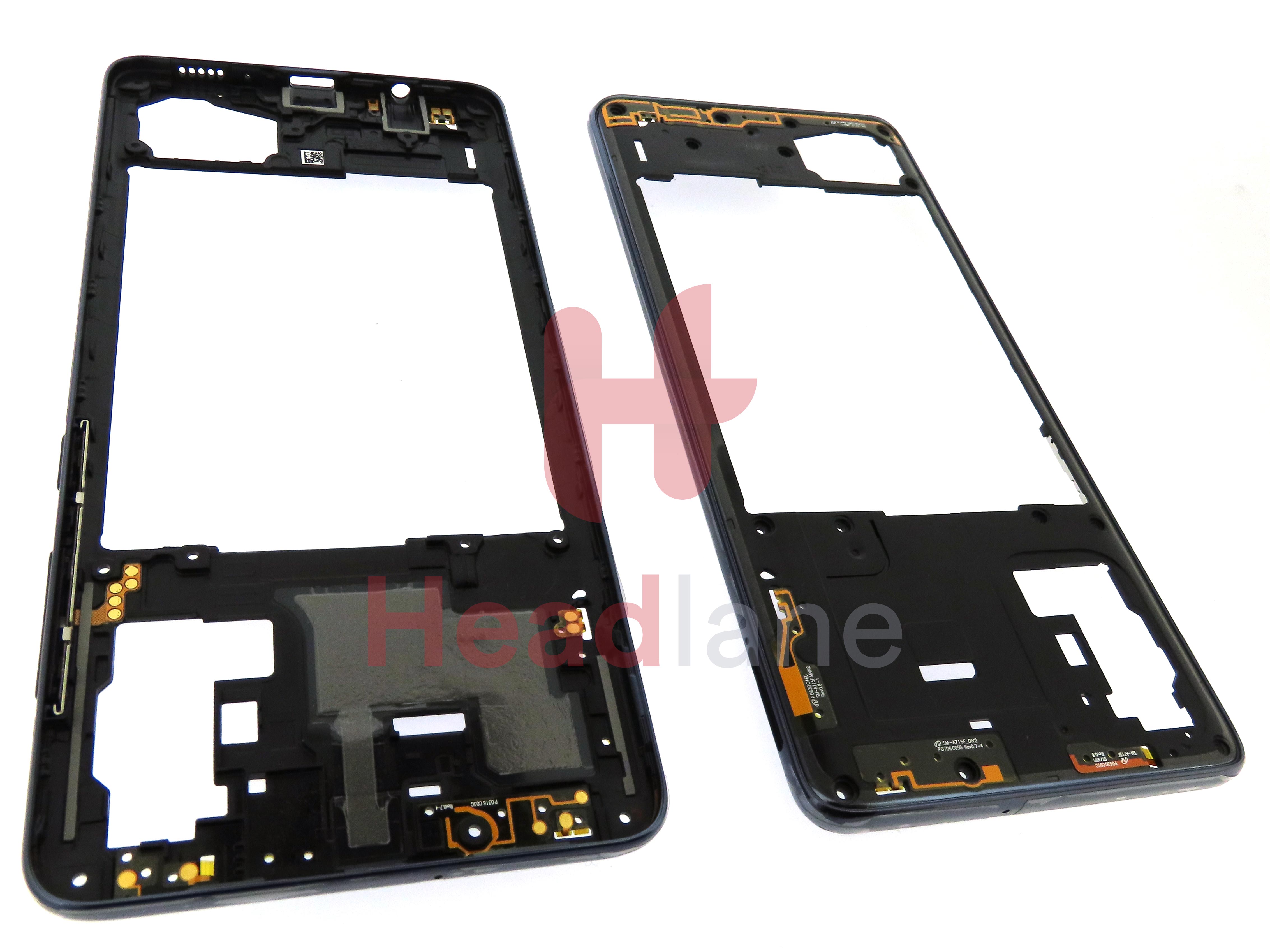 Samsung SMA715 Galaxy A71 Middle Cover / Chassis Black GH9844756A